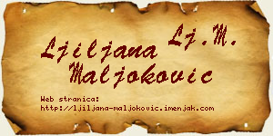 Ljiljana Maljoković vizit kartica